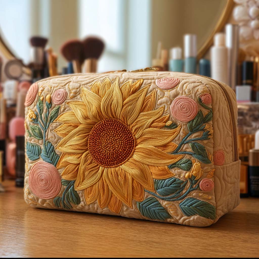 Quinn - Quilted Toiletry Bag - Refined Sun