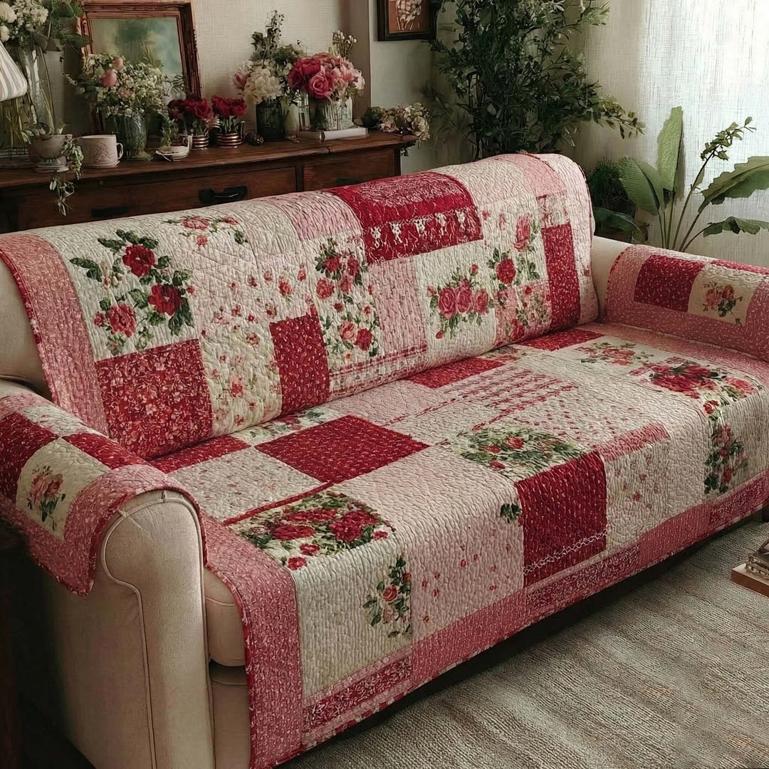 Rose Manor Heirloom Quilted Sofa Cover NCU0XD2239