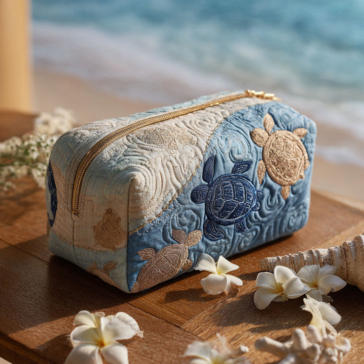 Rowan - Quilted Toiletry Bag - Sea Turtle