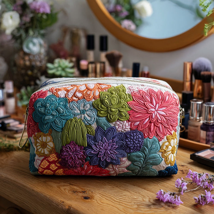 Ruby - Quilted Toiletry Bag - Garden