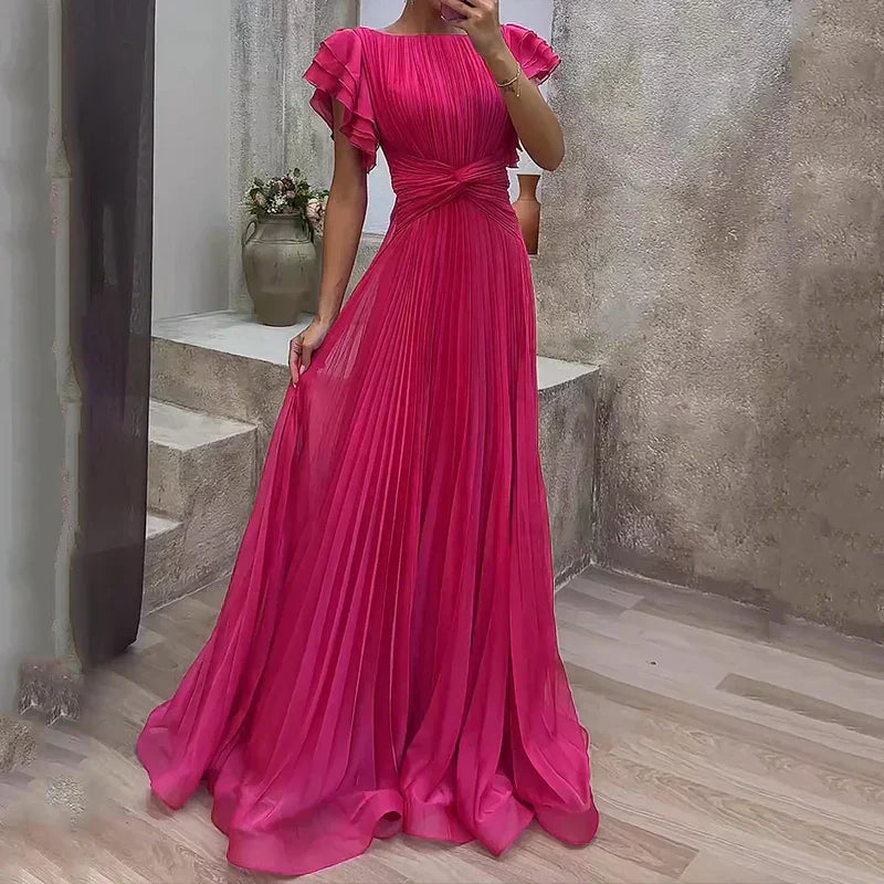 SELENA | PLEATED EVENING GOWN