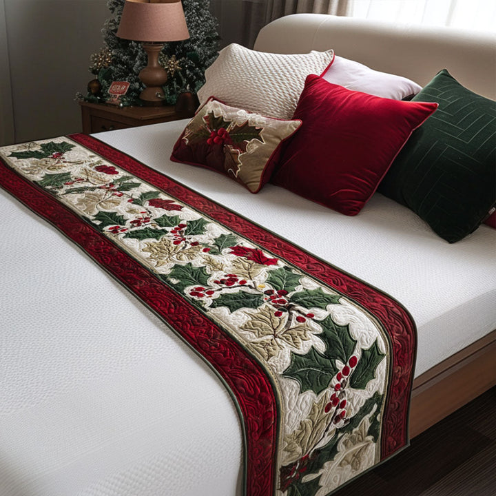 Silent Night Sparkle Quilted Bed Runner NCU0PT8866