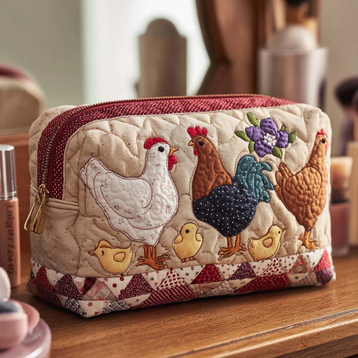 Skyler - Quilted Toiletry Bag - Hen in Nest