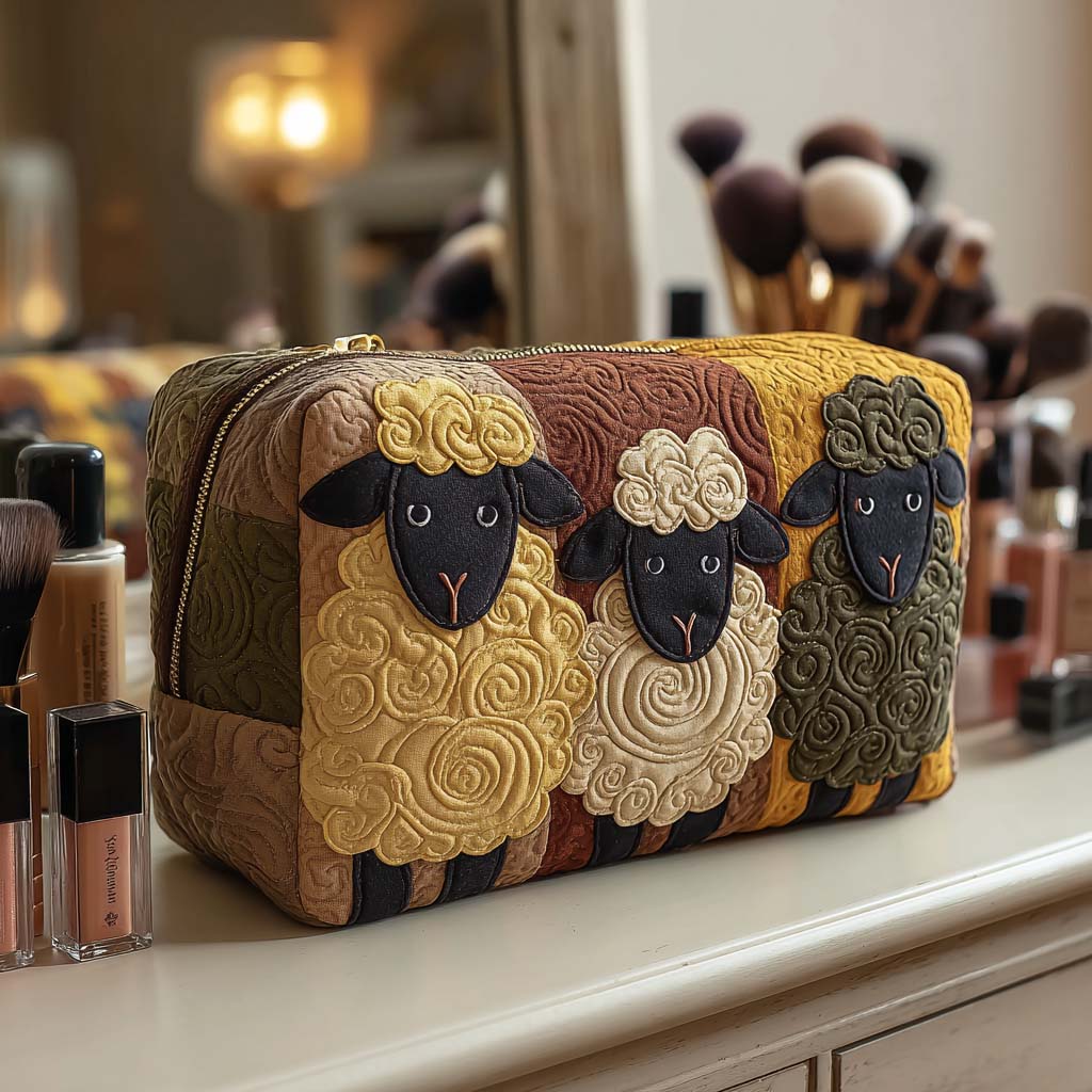 Sloane - Quilted Toiletry Bag - Quilt Pattern and Trio of Sheep