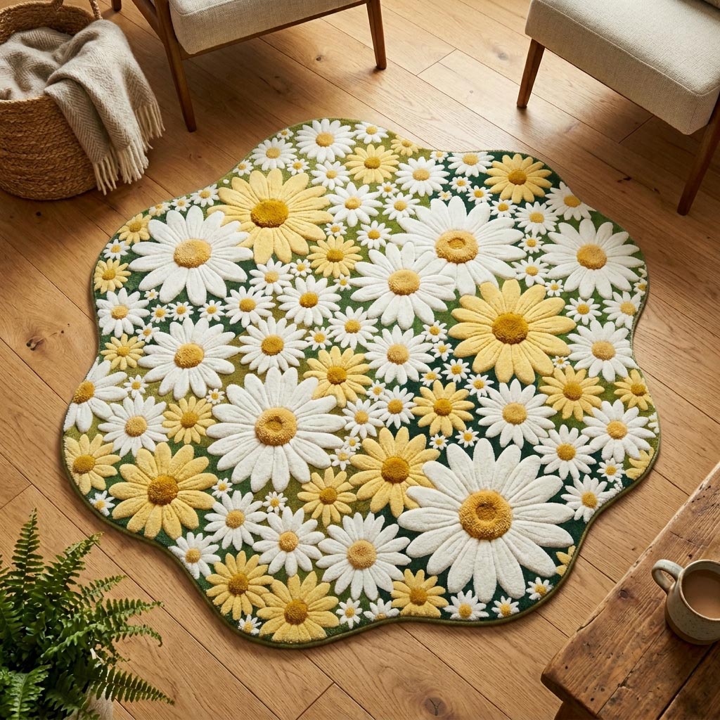 Soft Daisy Custom Shape Area Rug NCU0TD2654