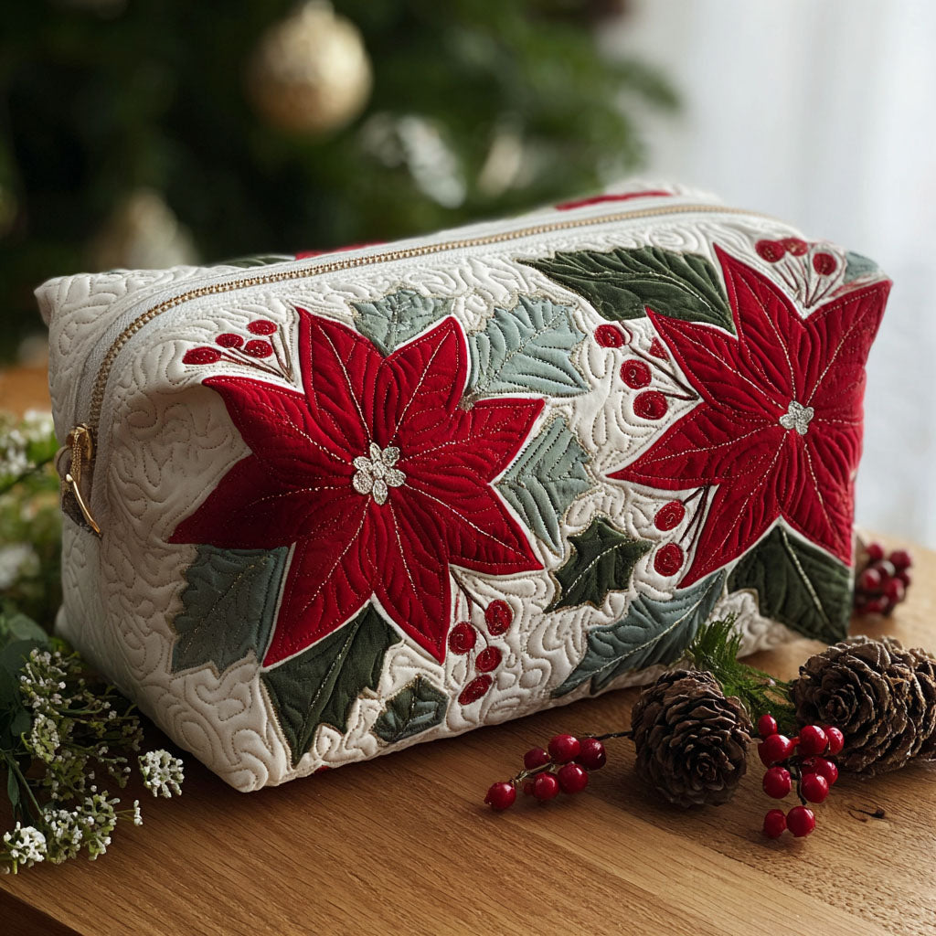 Sonya - Quilted Toiletry Bag - Scarlet Flower