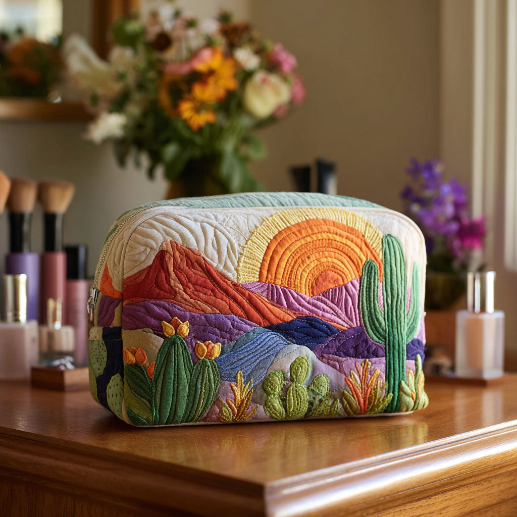 Stacy - Quilted Toiletry Bag - Sunrise in Desert