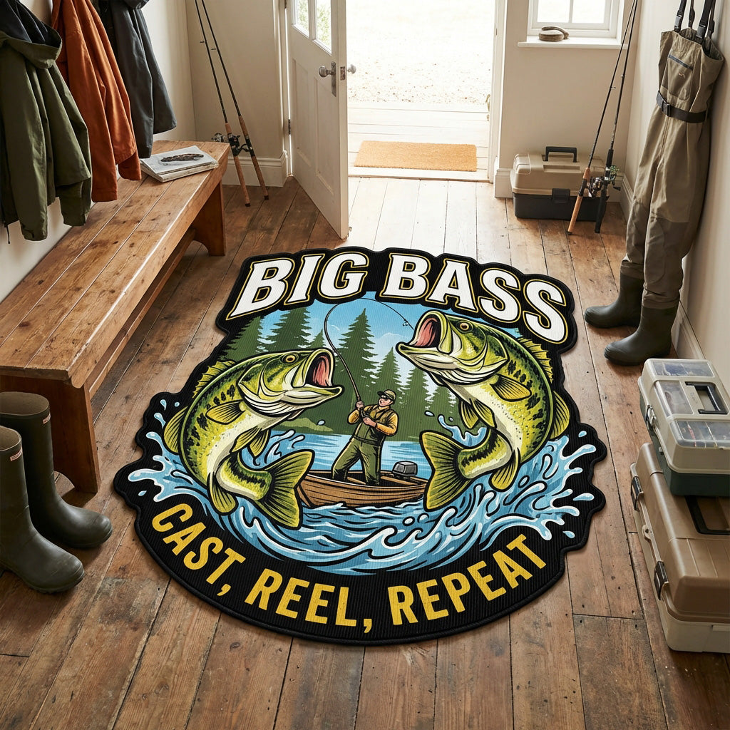 Trophy Bass Custom Shape Area Rug NCU0TV1873