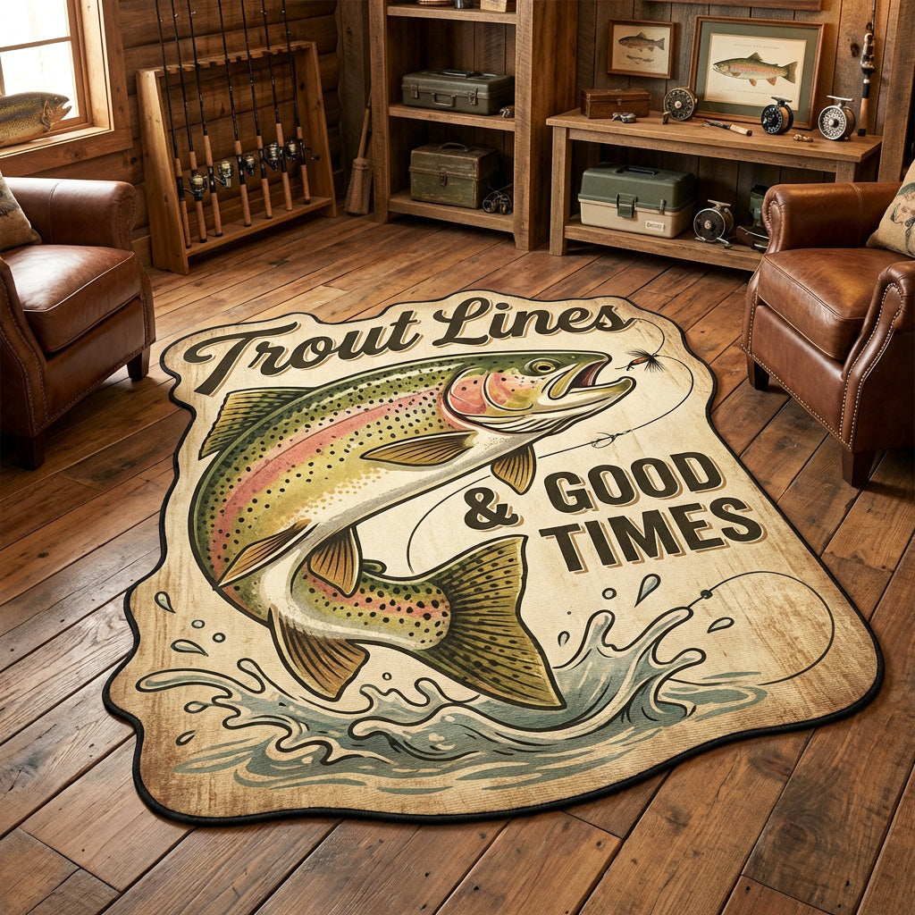 Trout Times Custom Shape Area Rug NCU0TV1860
