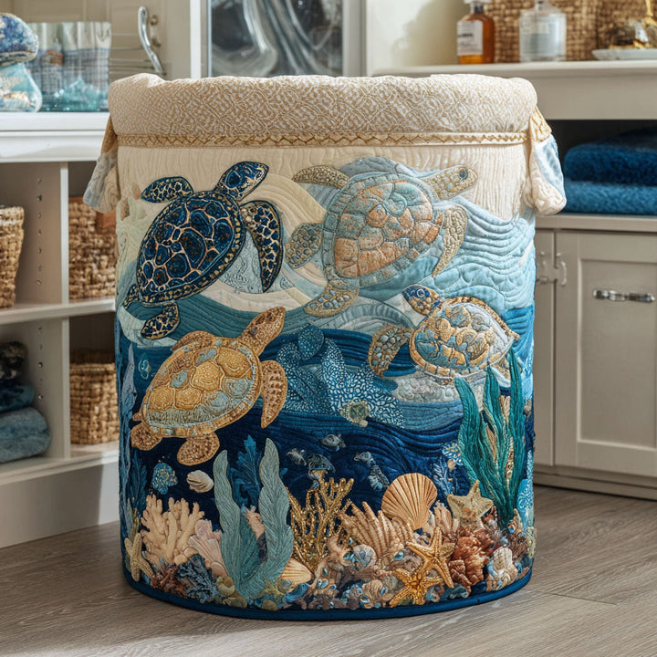 Shell Shine Quilted Laundry Basket NCU0PTT704
