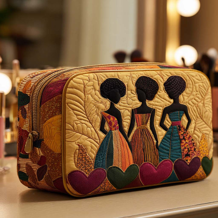 Vivian - Quilted Toiletry Bag - Friendship Hearts