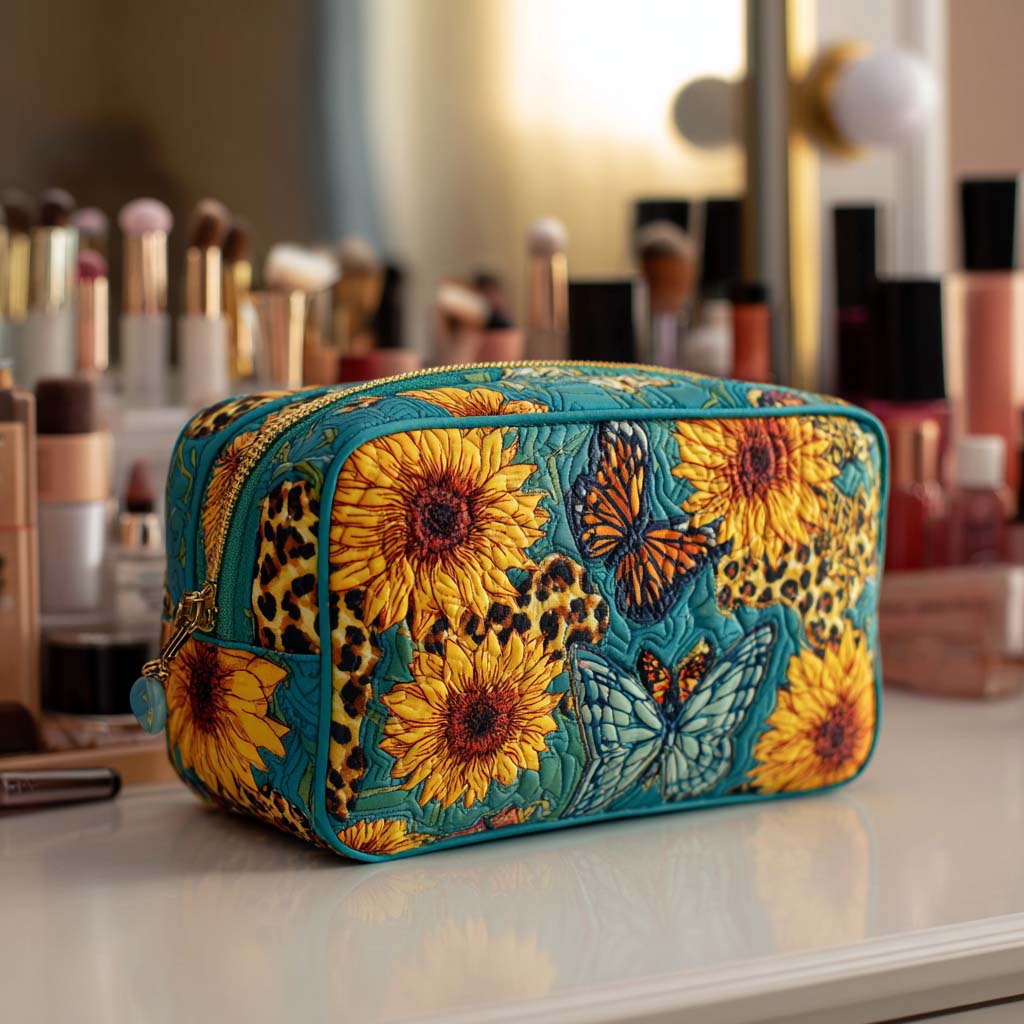 Vivienne - Quilted Toiletry Bag - Cheerful Petals