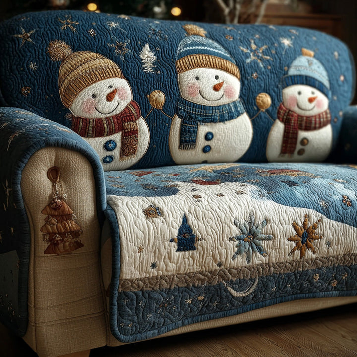 Whispering Snowlight Quilted Sofa Cover NCU0PT10387