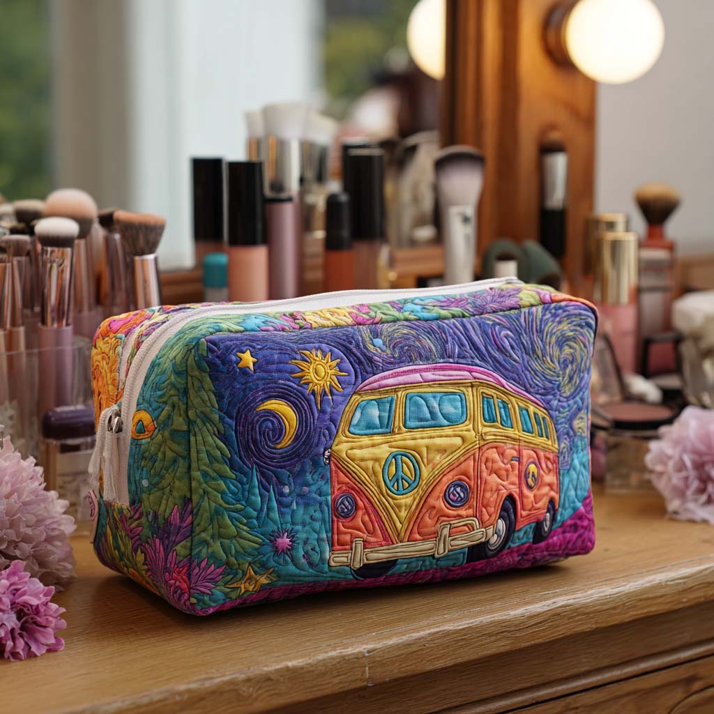 Yolanda - Quilted Toiletry Bag - Cosmic Travels