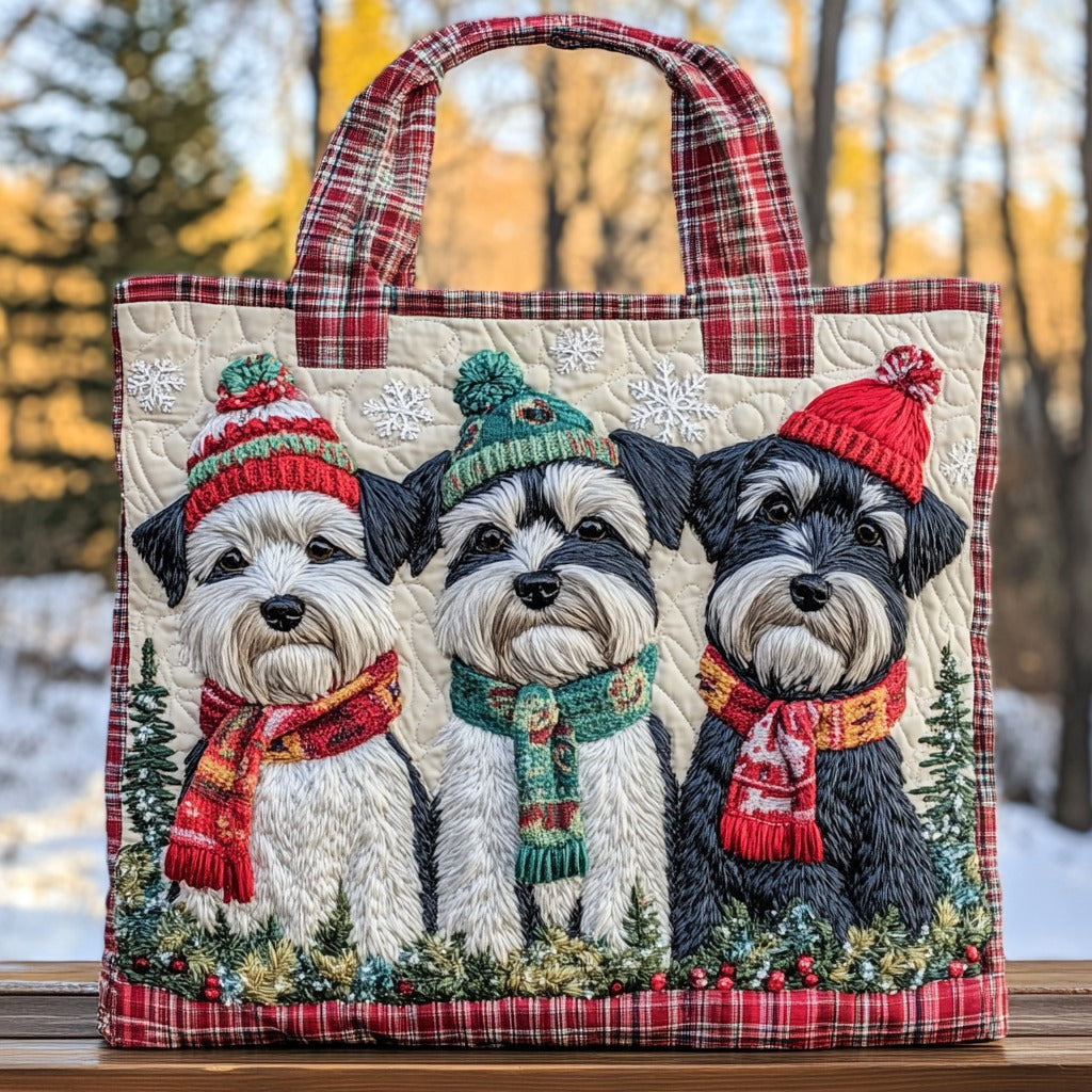 Cozy Winter Schnauzers XR3010014CL Quilted Tote Bag