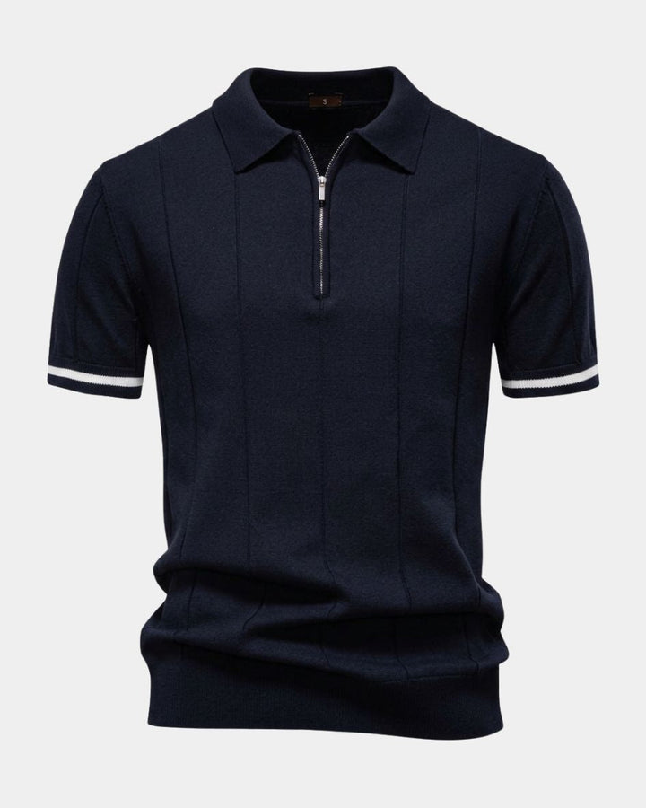 Clark | Striped Zip Polo Shirt