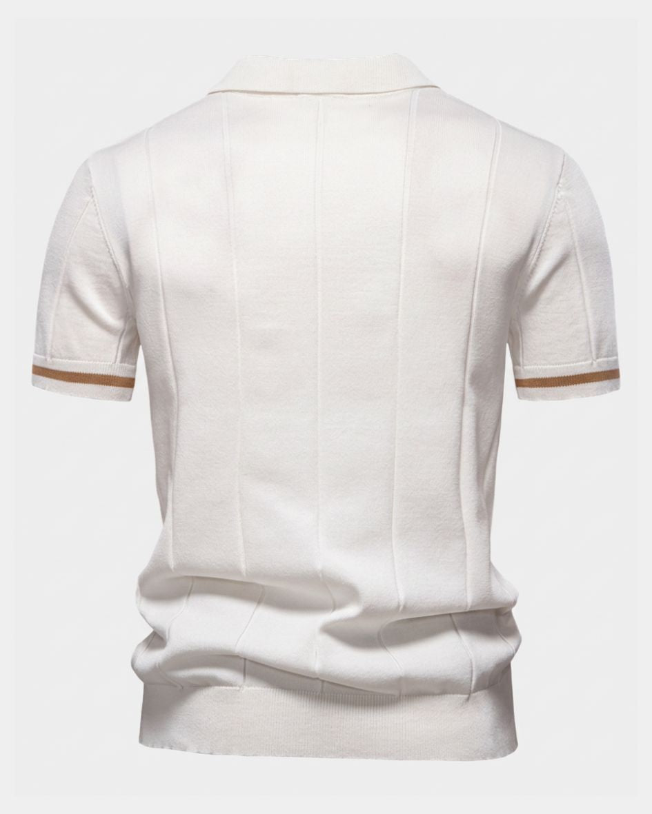 Clark | Striped Zip Polo Shirt