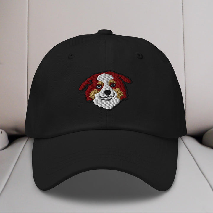 Mini American Shepherd/Mini Aussie Head (Red) Embroidered Hat