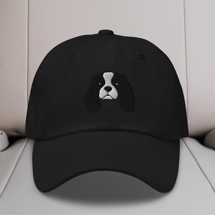 Cavalier King Charles Spaniel Head (Black & White) Embroidered Hat