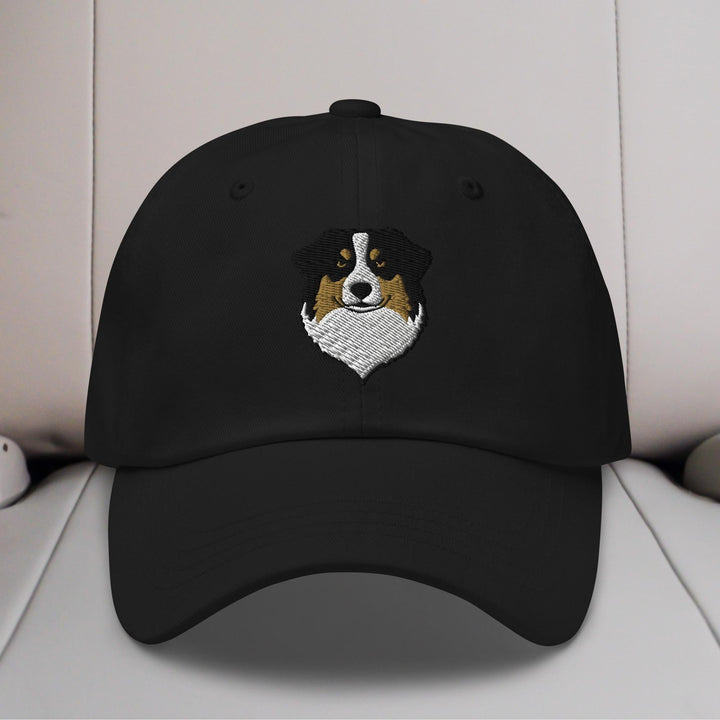 Australian Shepherd Head (Black) Embroidered Hat