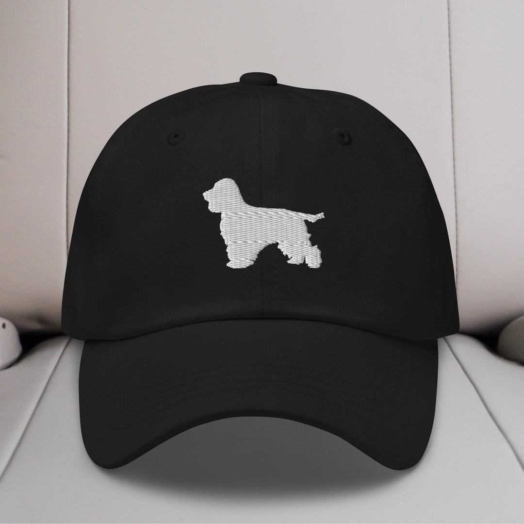 English Cocker Spaniel Silhouette Embroidered Hat