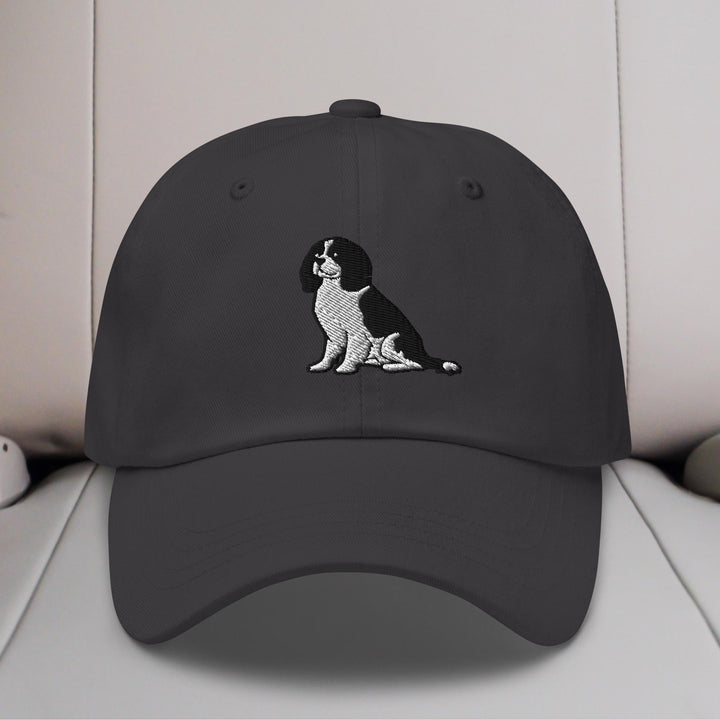 Cavalier King Charles Spaniel Sit (Black & White) Embroidered Hat