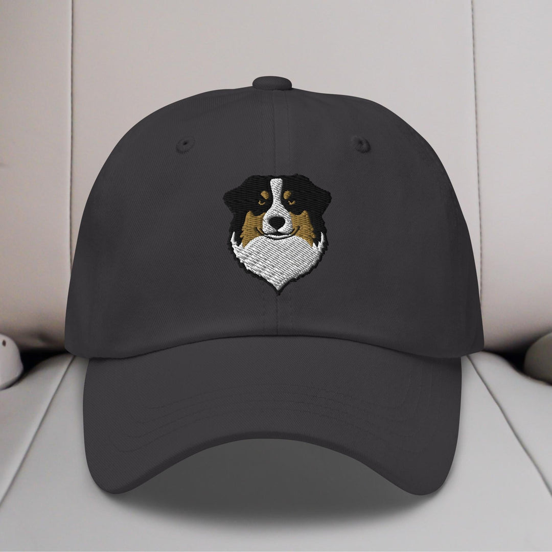 Australian Shepherd Head (Black) Embroidered Hat