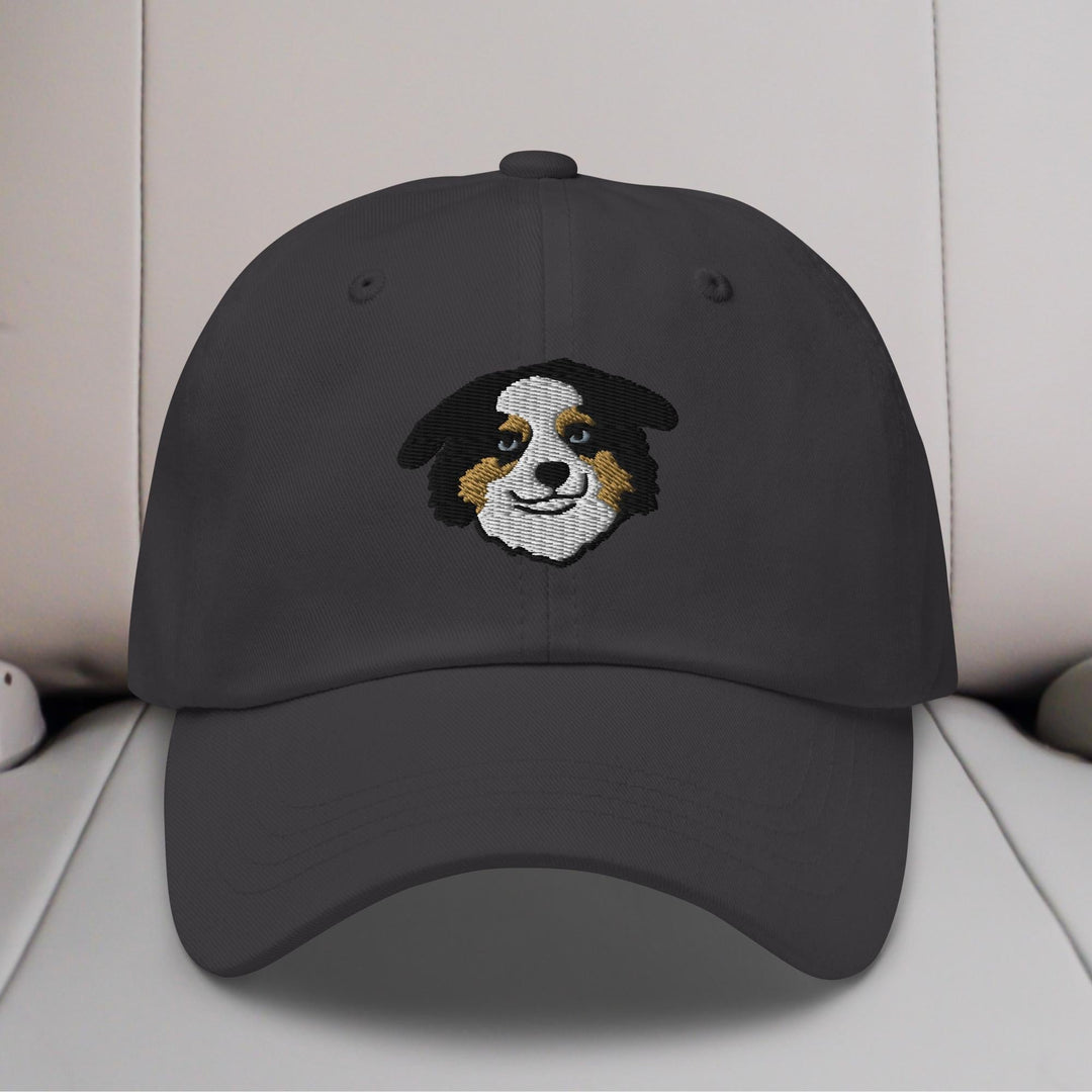 Mini American Shepherd/Mini Aussie Head (Black) Embroidered Hat