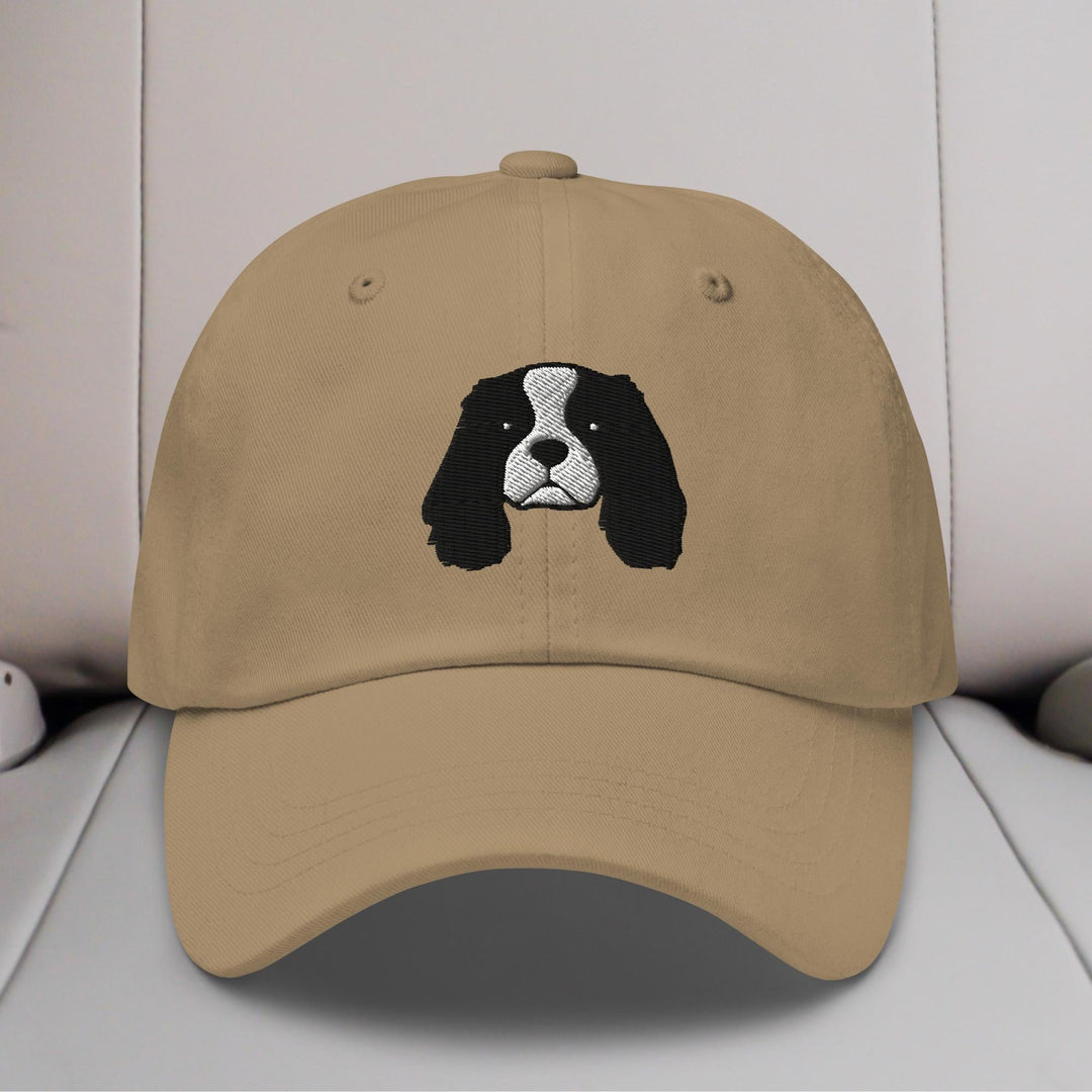 Cavalier King Charles Spaniel Head (Black & White) Embroidered Hat