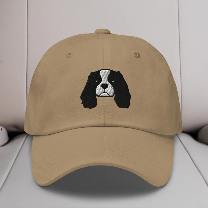 Cavalier King Charles Spaniel Head (Black & White) Embroidered Hat