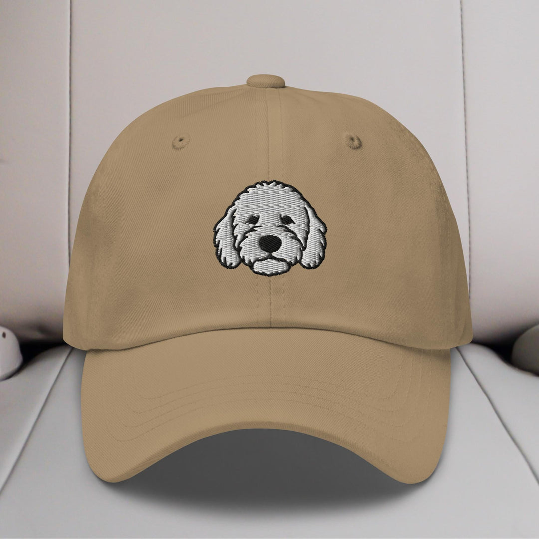 Goldendoodle Head (White) Embroidered Hat