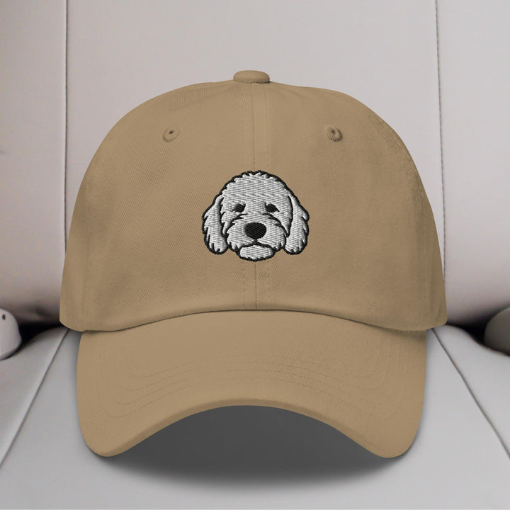 Goldendoodle Head (White) Embroidered Hat