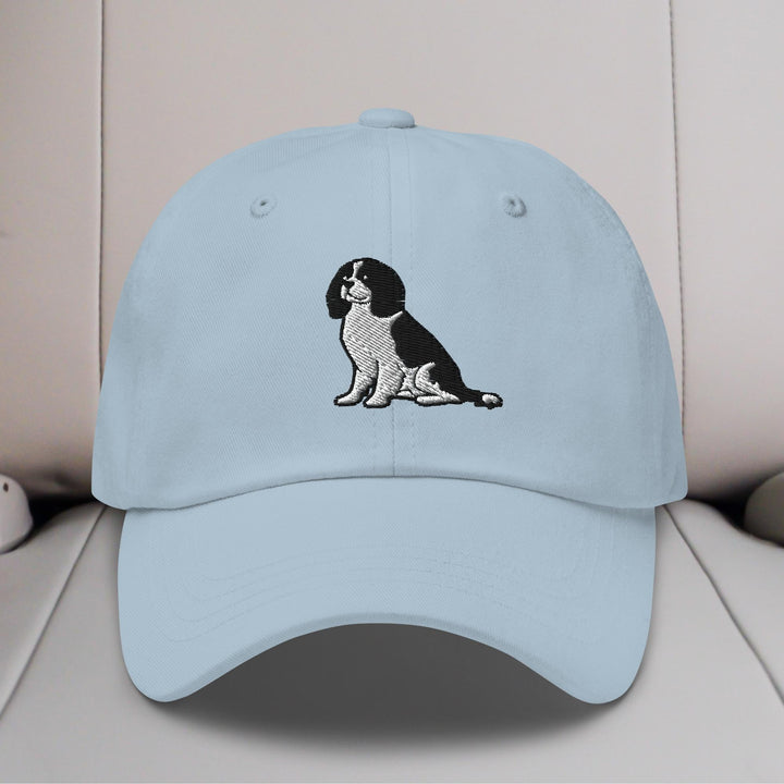 Cavalier King Charles Spaniel Sit (Black & White) Embroidered Hat