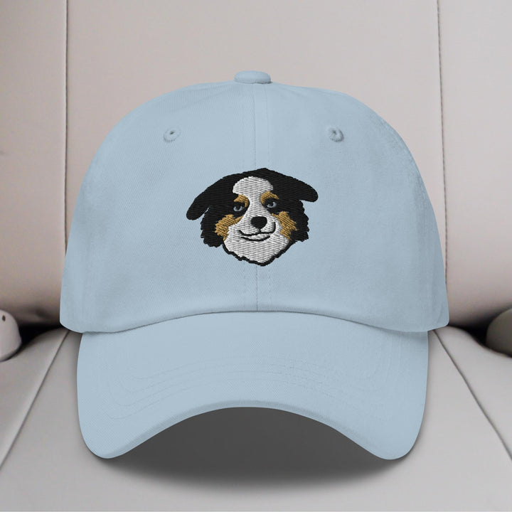 Mini American Shepherd/Mini Aussie Head (Black) Embroidered Hat