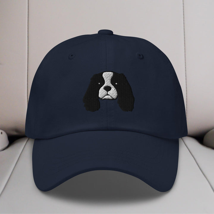 Cavalier King Charles Spaniel Head (Black & White) Embroidered Hat