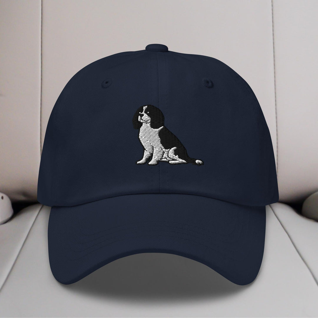 Cavalier King Charles Spaniel Sit (Black & White) Embroidered Hat