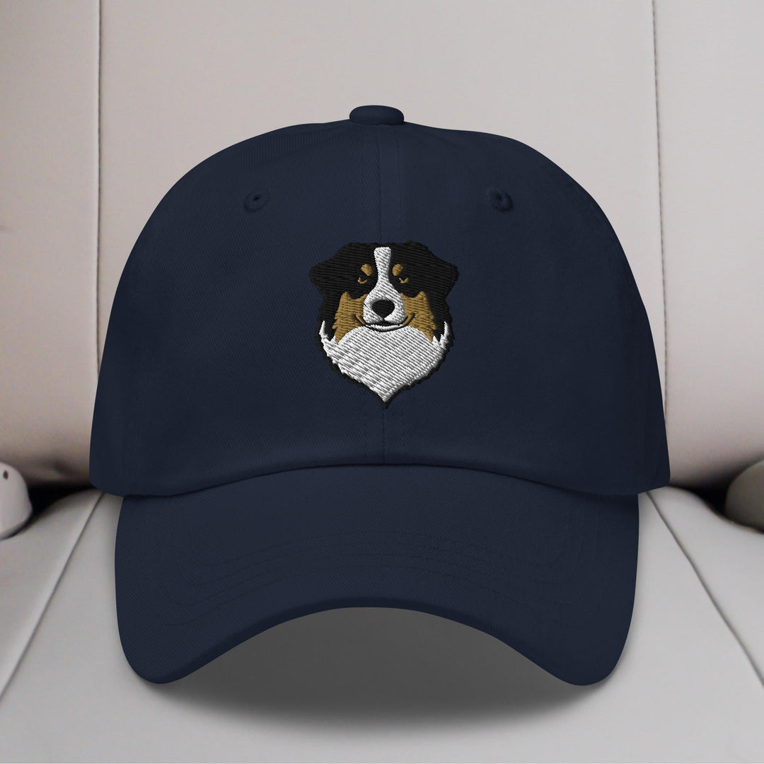 Australian Shepherd Head (Black) Embroidered Hat
