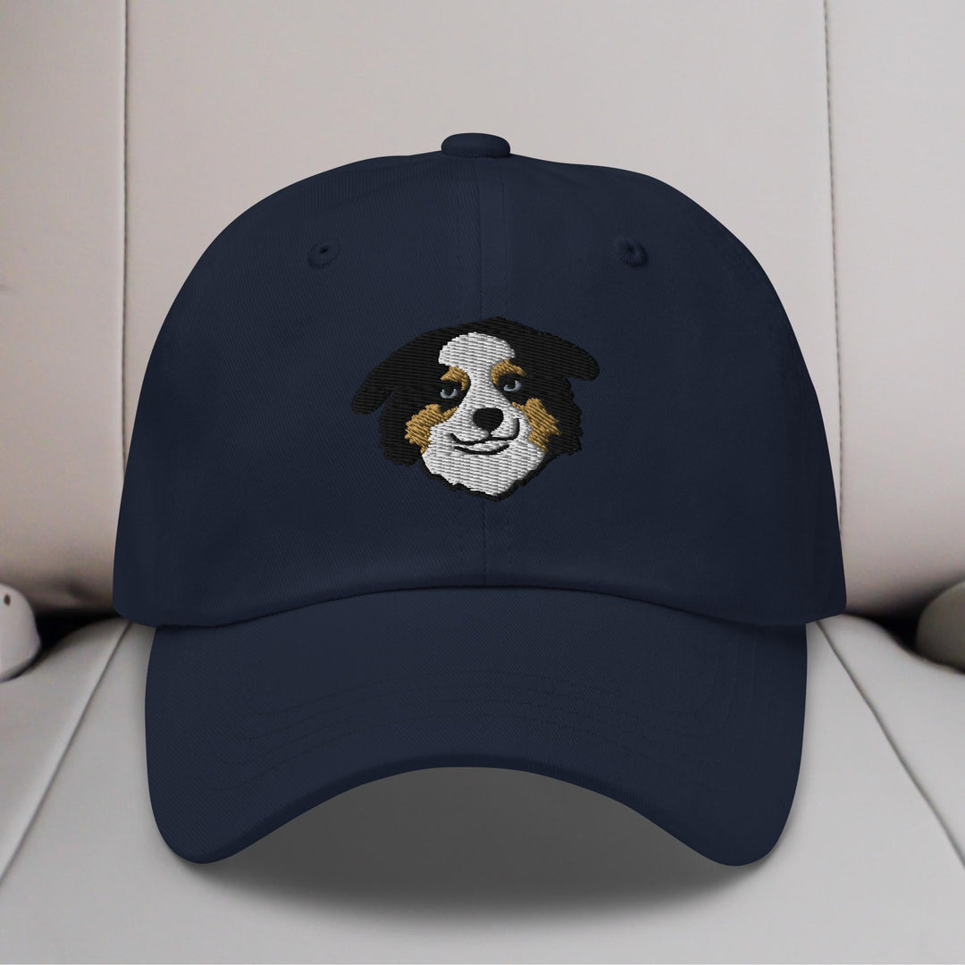 Mini American Shepherd/Mini Aussie Head (Black) Embroidered Hat