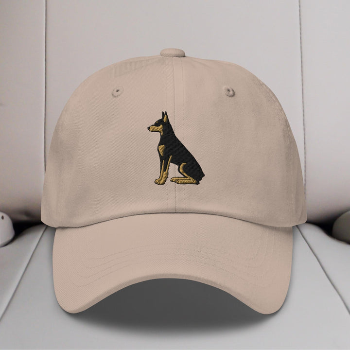Doberman Sit Embroidered Hat
