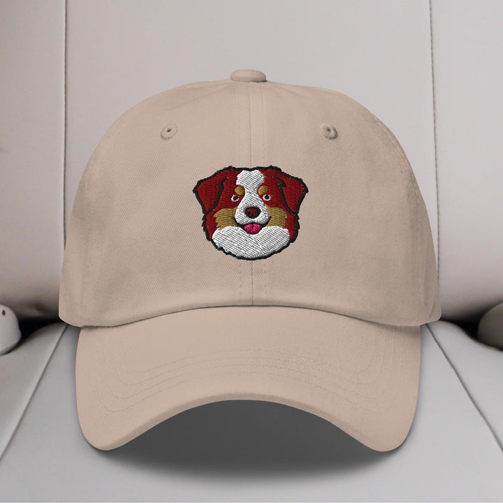 Australian Shepherd Head (Red) Embroidered Hat