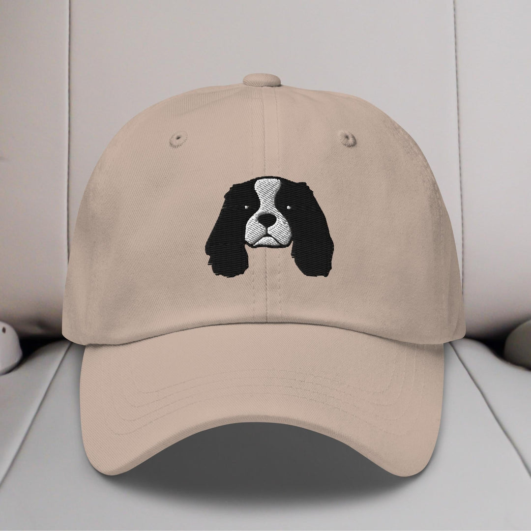 Cavalier King Charles Spaniel Head (Black & White) Embroidered Hat