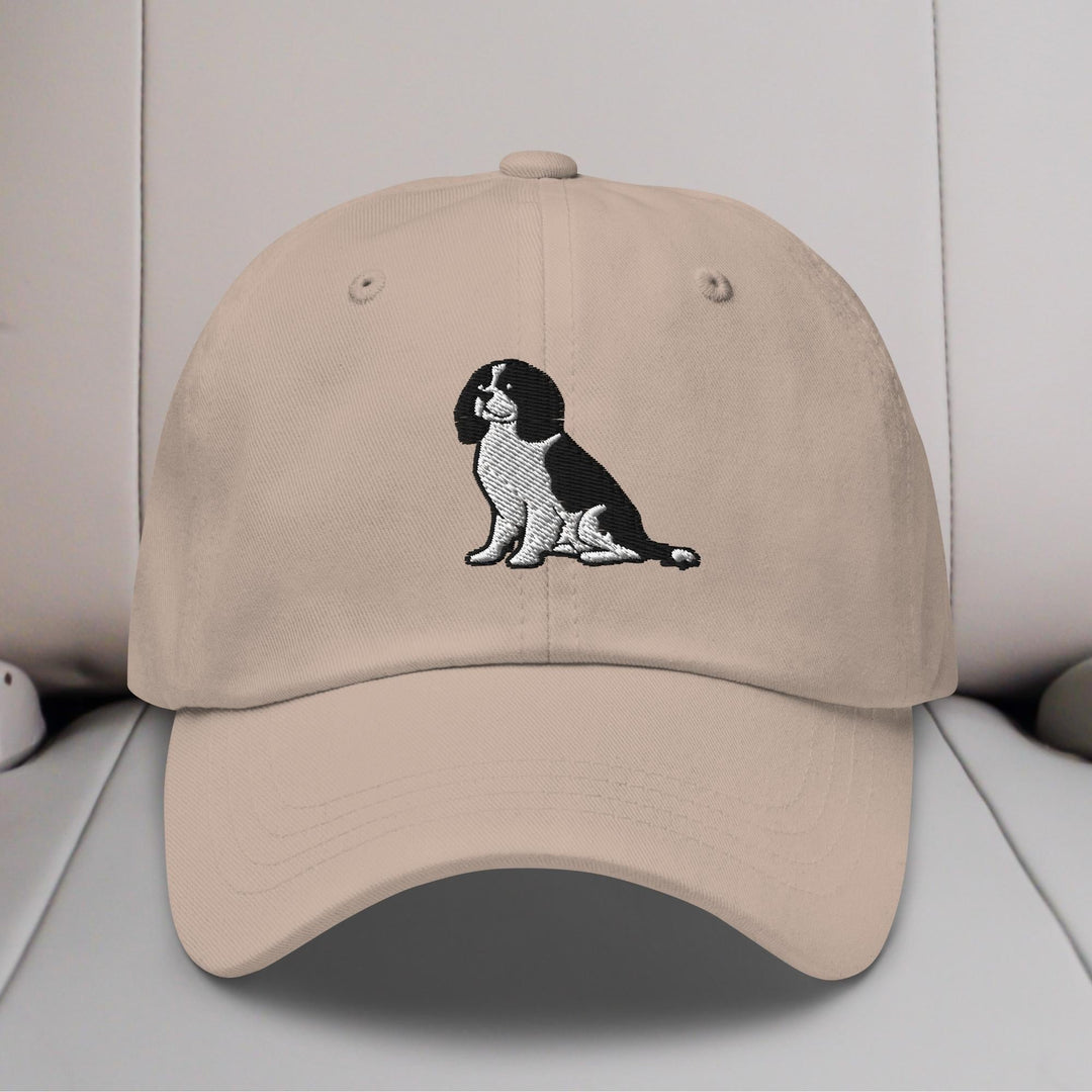 Cavalier King Charles Spaniel Sit (Black & White) Embroidered Hat