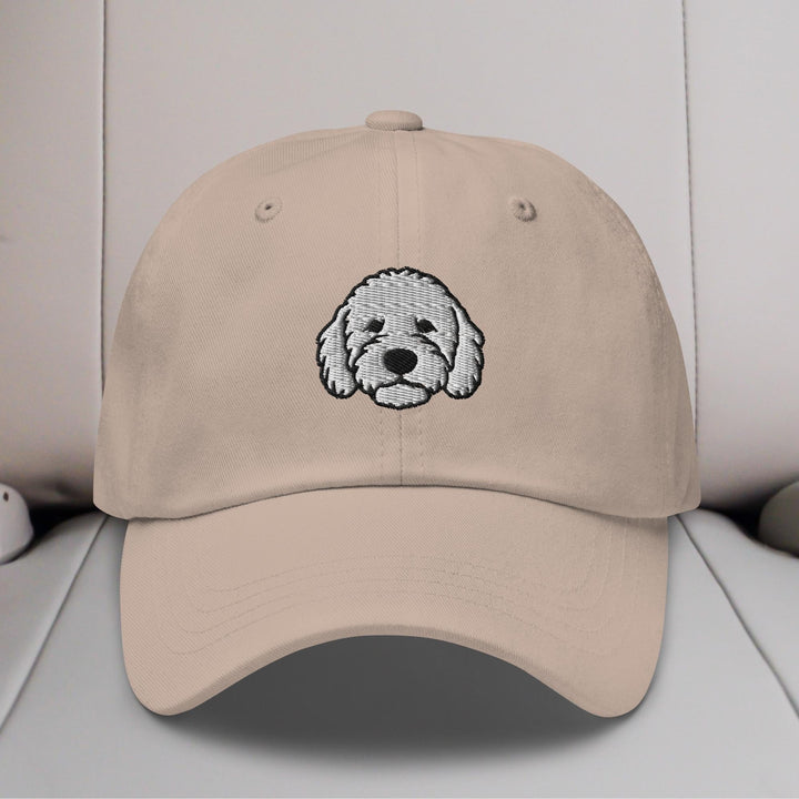 Goldendoodle Head (White) Embroidered Hat