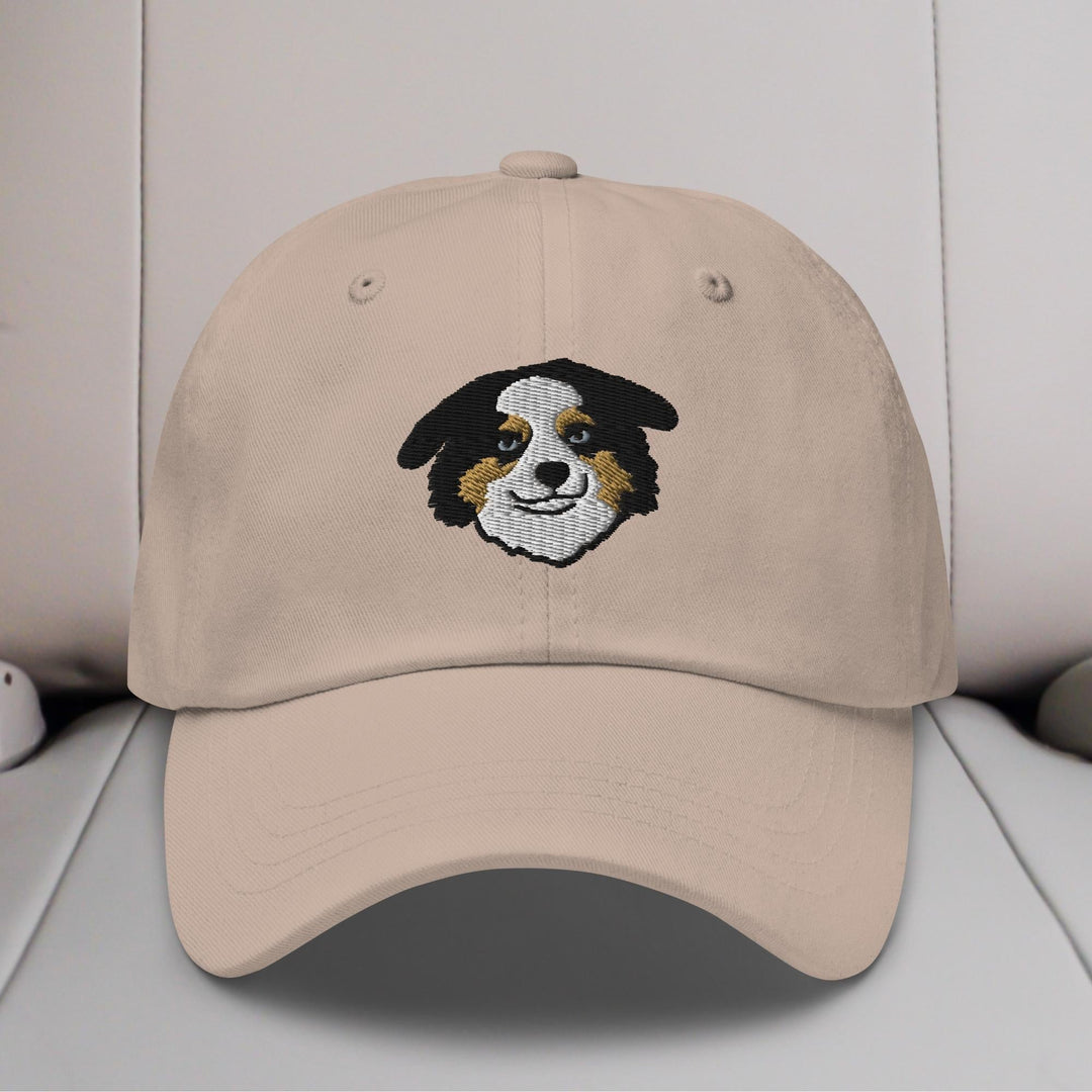 Mini American Shepherd/Mini Aussie Head (Black) Embroidered Hat