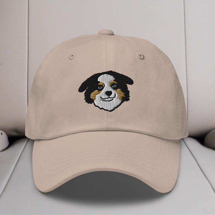 Mini American Shepherd/Mini Aussie Head (Black) Embroidered Hat