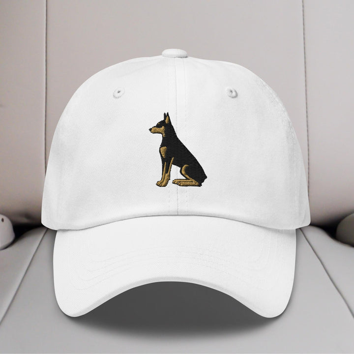 Doberman Sit Embroidered Hat
