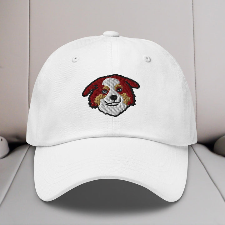 Mini American Shepherd/Mini Aussie Head (Red) Embroidered Hat