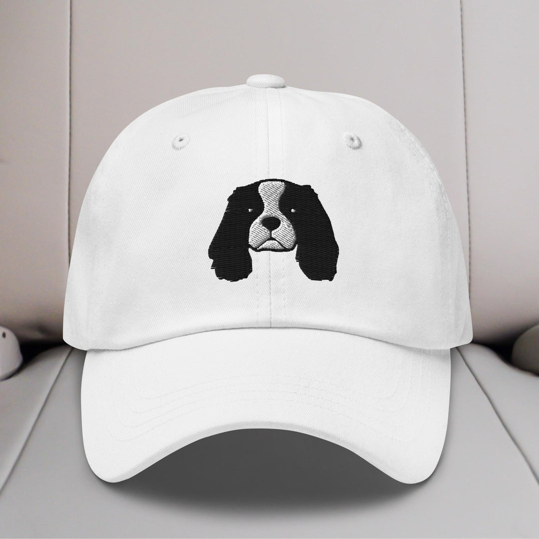 Cavalier King Charles Spaniel Head (Black & White) Embroidered Hat