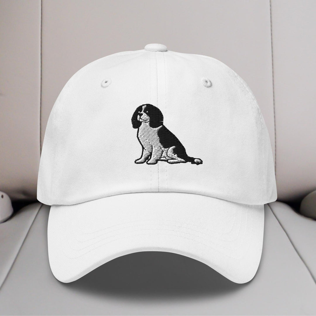 Cavalier King Charles Spaniel Sit (Black & White) Embroidered Hat