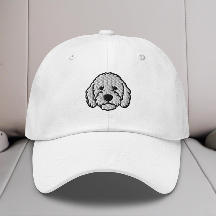 Goldendoodle Head (White) Embroidered Hat
